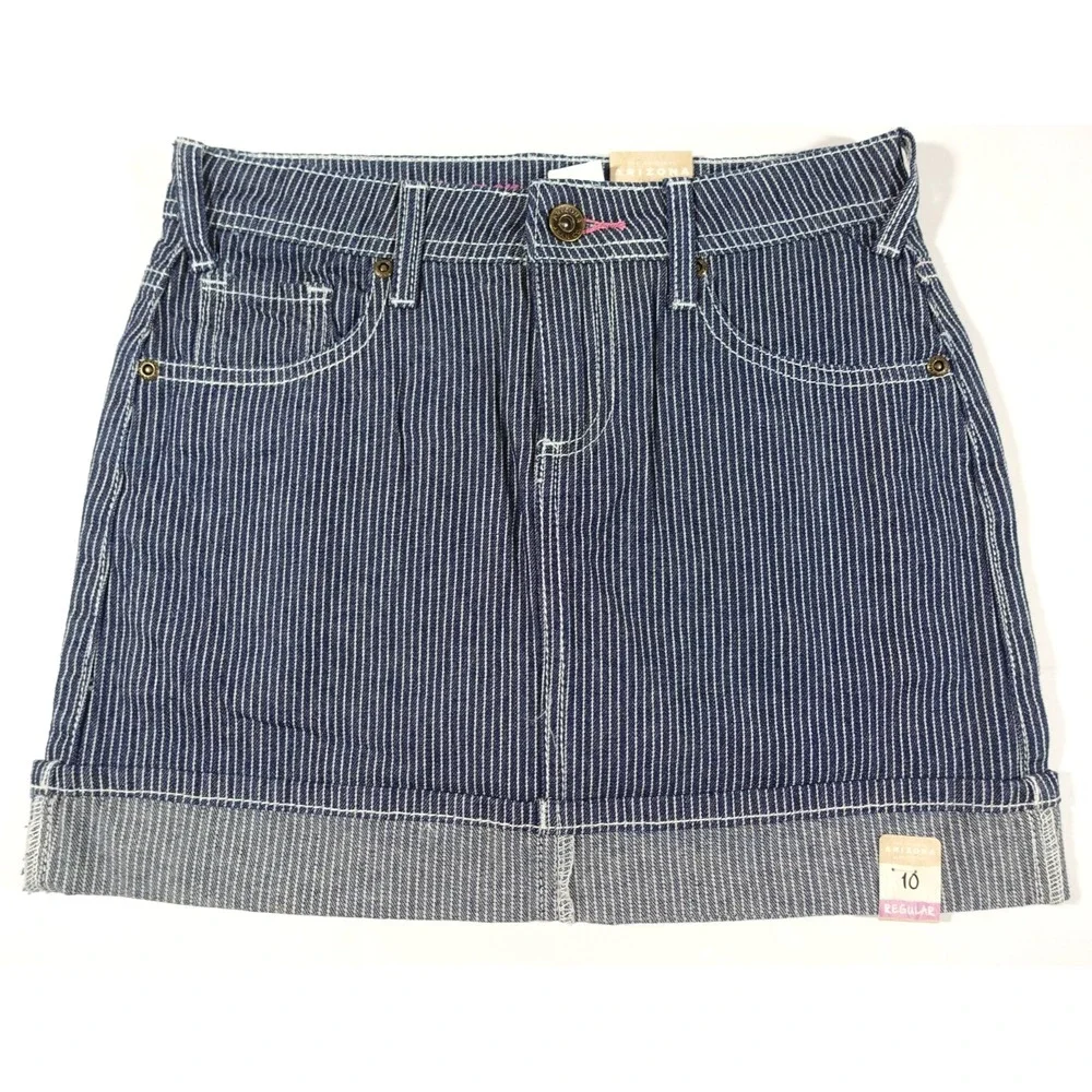 Arizona Jeans Skort Girls Size 10 Striped Adjustable Waistband NWT